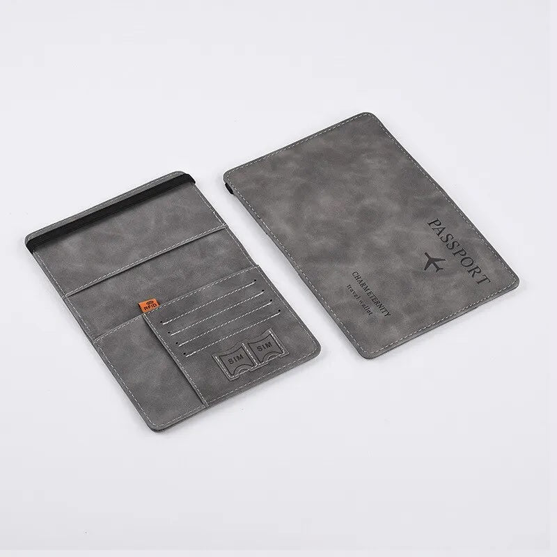 PU Leather Travel Wallet for Passport/Cards
