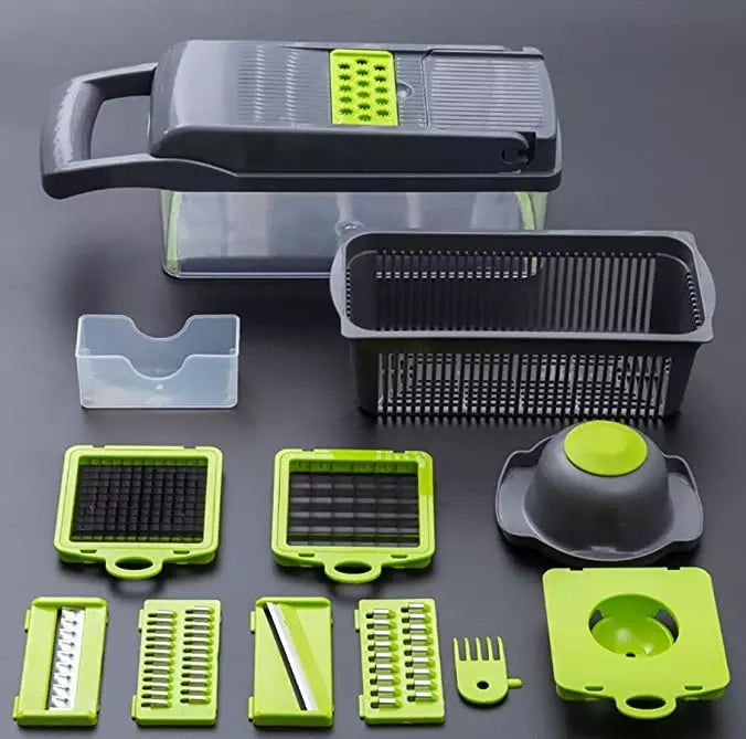 Multifunctional 12-In-1 Fruit Vegetable Cutter/Dicer/Slicer/Chopper