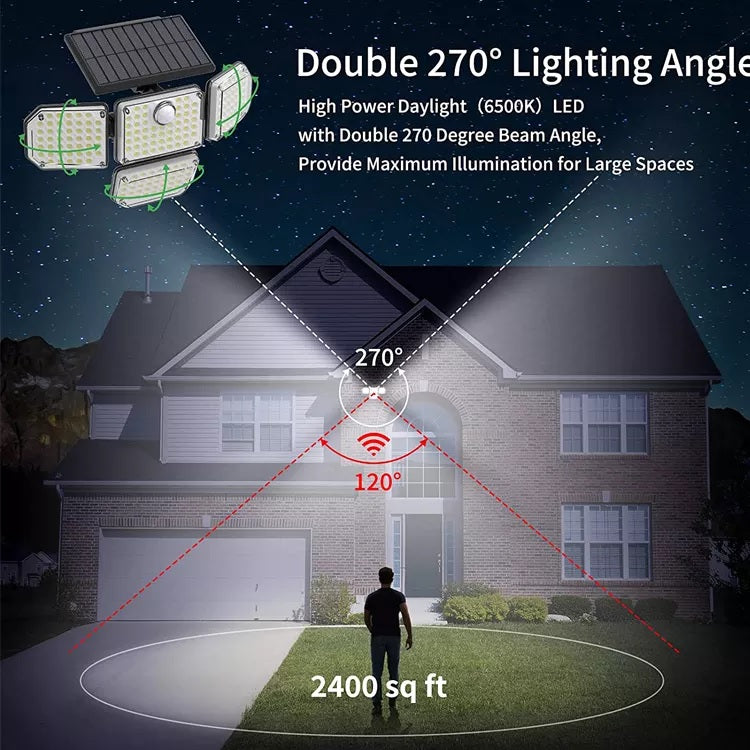 4 Head Solar Light with Remote