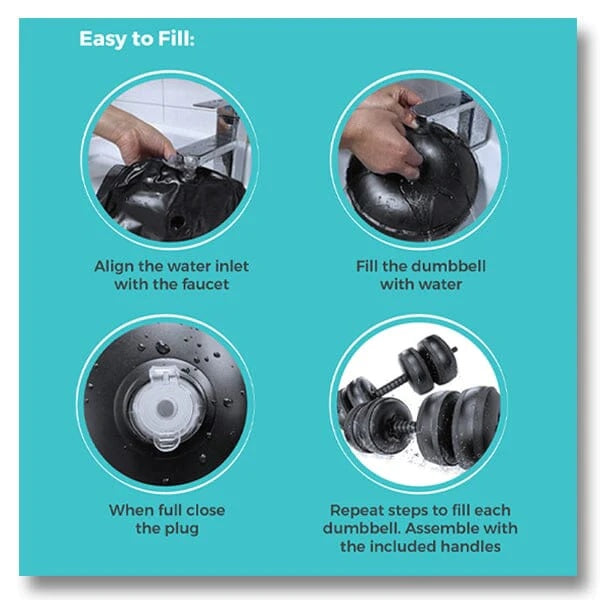 Water Dumbbells (Max. 45lbs) for Home Gym/Travel