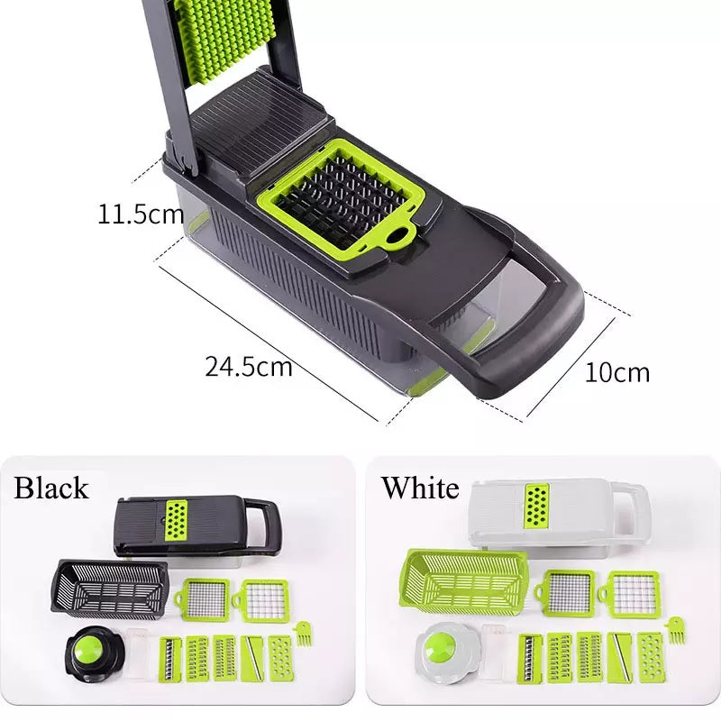 Multifunctional 12-In-1 Fruit Vegetable Cutter/Dicer/Slicer/Chopper