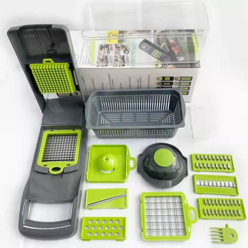 Multifunctional 12-In-1 Fruit Vegetable Cutter/Dicer/Slicer/Chopper