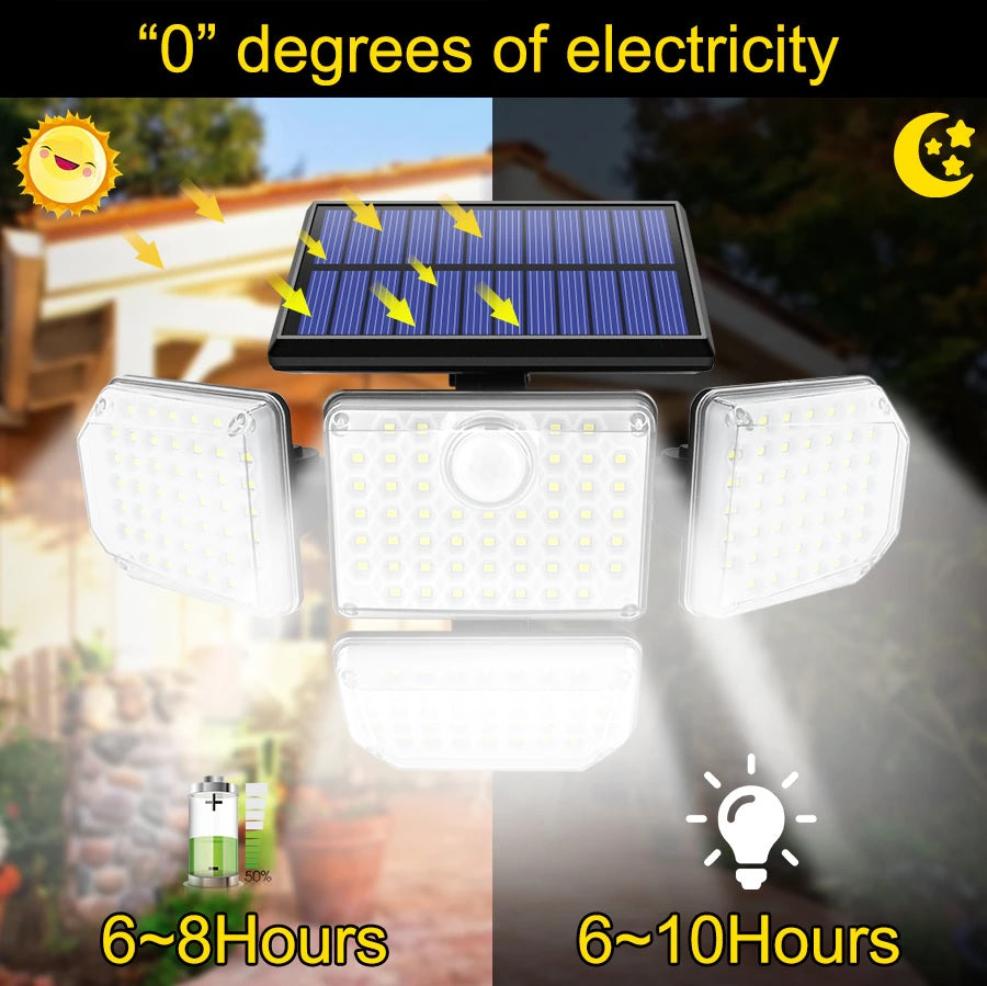 4 Head Solar Light with Remote