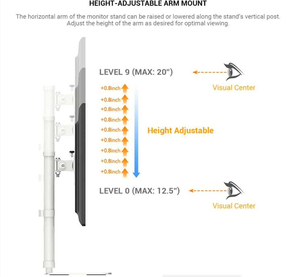 Single Monitor Desk Mount Vertical Lift Monitor Stand 17"-27"