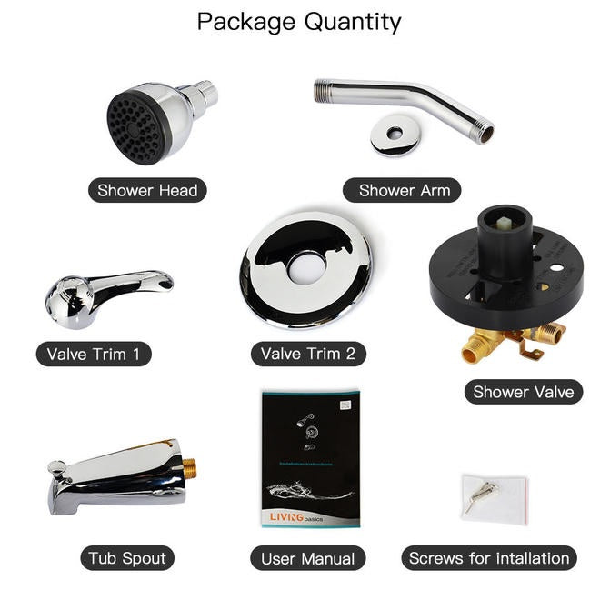 Bathroom Wall Mounted Rainfall Shower Faucet Set, With Pressure Balance Valve