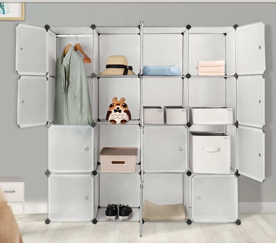 Locking Cuby Unit 16-Cube Modular Shelving Storage Organizer Cube Unit Interlocking Ward ...