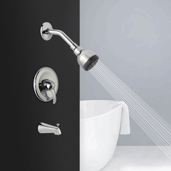 Bathroom Wall Mounted Rainfall Shower Faucet Set, With Pressure Balance Valve